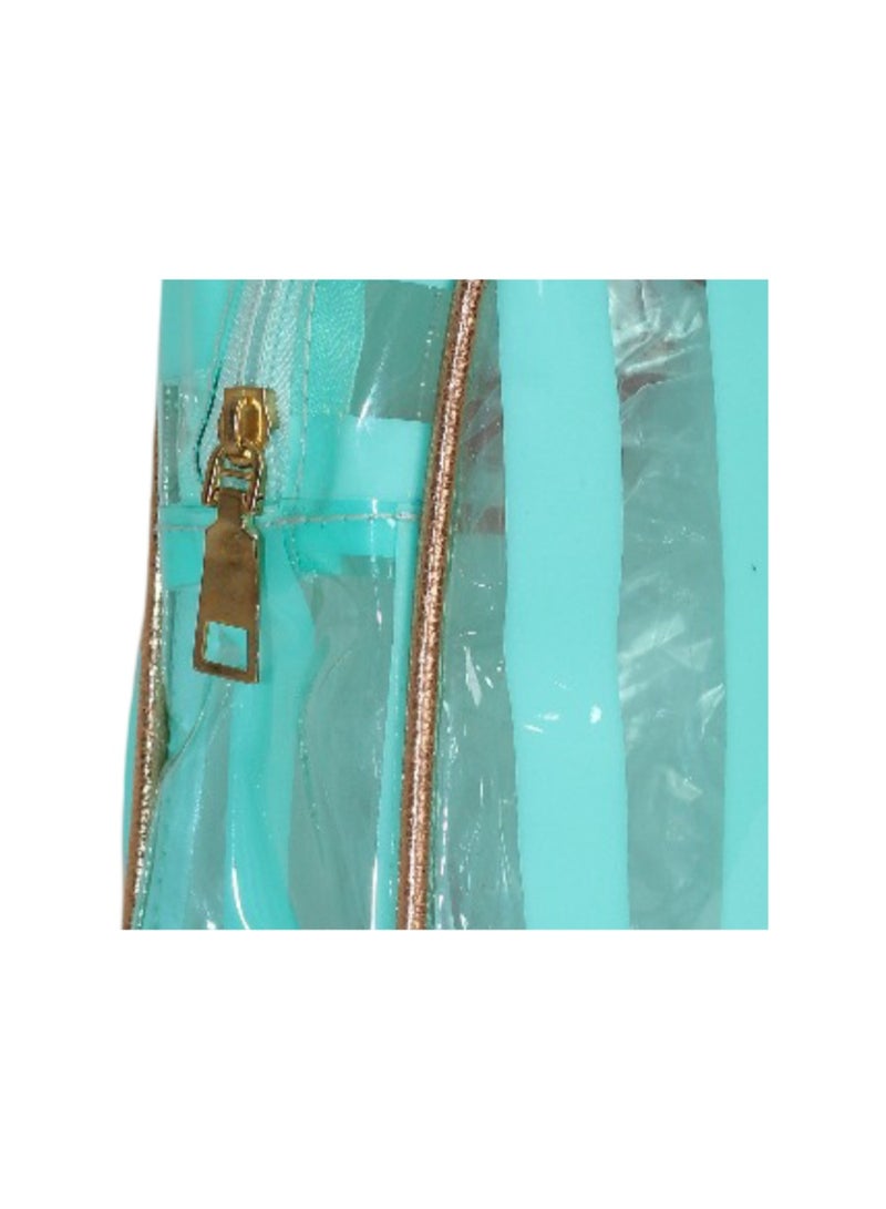 فانسي حقيبة ظهر للبنات - لون أزرق فاتح شفاف - Image 3